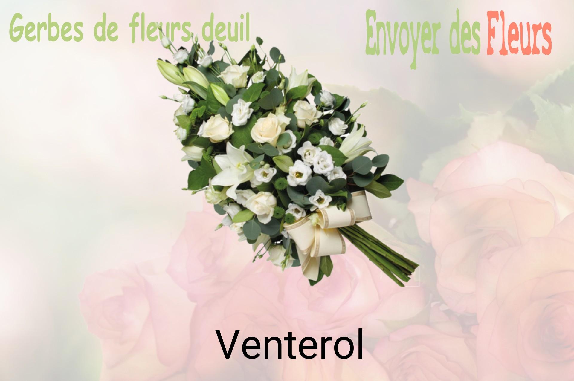 Gerbe de fleurs de deuil livrée à Venterol
